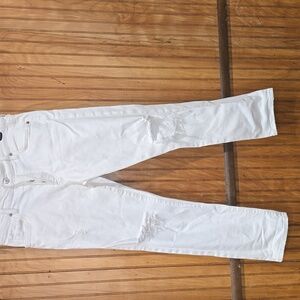Citizens Of Humanity Straight Leg White Distressed Denim Jeans Women's Size 27